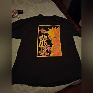 Naruto T Shirt In Black With Orange Size Medium